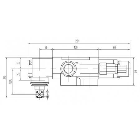 ROZDZIELACZ HYDR. 4SEKCJE 40L 4x ZATRZASK + PRZYŁĄCZA